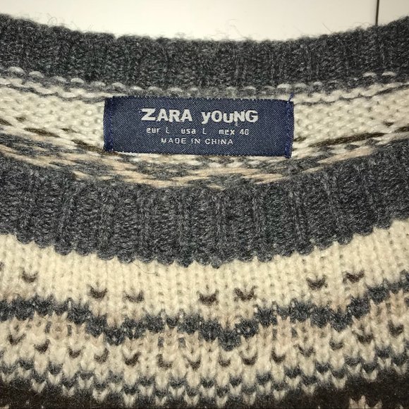 Zara Fairisle Wool Knit Sweater - Picture 2 of 2